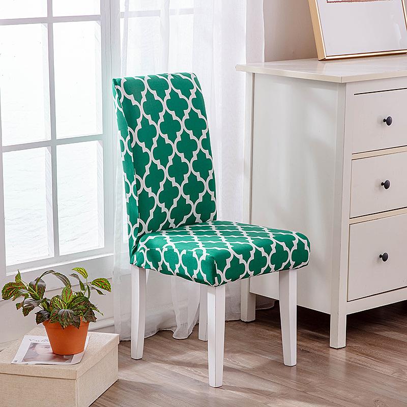 New Color High Gram Heavy Printing Elastic Backrest Integrated Chair Cover Household Hotel Anti-Fouling Dining Table Chair Cover