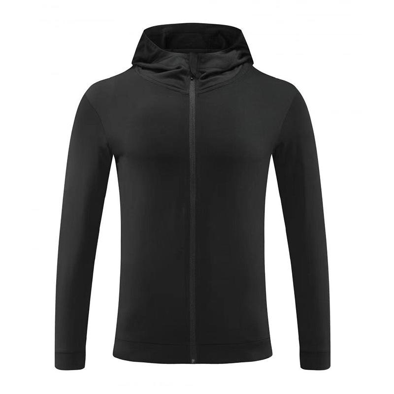Men s and Children s Quick-Dry Black Hooded Running Suit - 2024 Spring/Autumn Collection Small