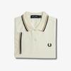 [G3600] Women'S Twin Tip Fred Perry Shirt - Ecru/Warm Stone/Black Afpf2433600-X82