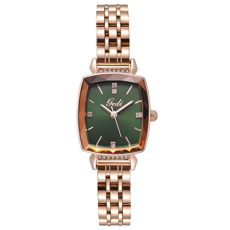 Rose Gold Steel Belt Watch Women'S Fashion Casual Diamond-Encrusted Waterproof Quartz Women'S Watch