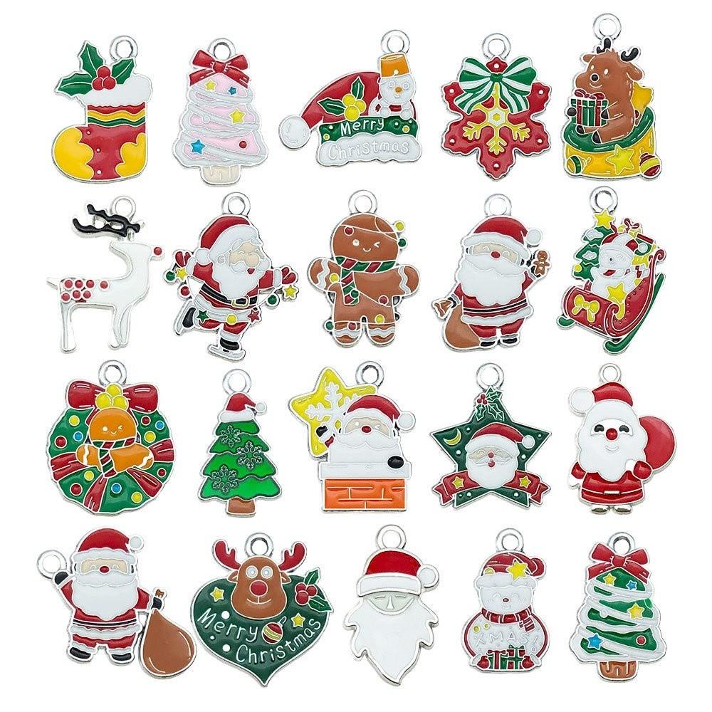 20/30pcs Hanging Necklace Charm Christmas Keychain Pendants Creative Bracelet Pendants  DIY Crafting