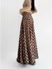 Triangle Panel High-Waisted Plaid A-Line Skirt - Women's Autumn/Winter Retro Style