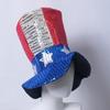 6Pieces 4th of July Patriotic Costume Set with Vest Hat Beard Sunglasses and Necklace for Holiday Celebration Gathering