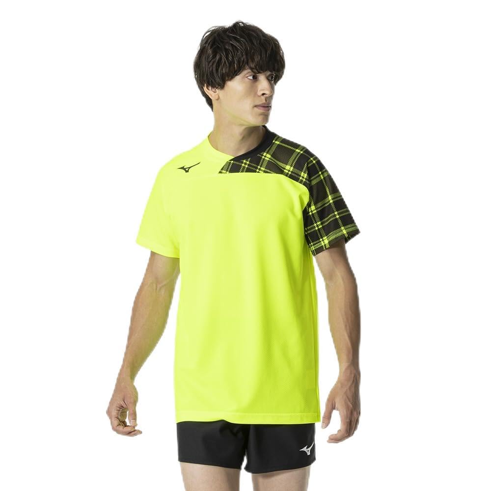 Volleyball Game Shirt, Short Sleeve, Graphic Print, Unisex, Adult, Safety Yellow/Black, Size 2XL, V2MAB111