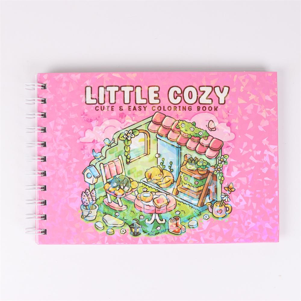 LITTLE COZY Coloring Book for Adults and Teens Featuring Girls, Boys, and Pets In Chill Moments and Relaxing Times for Relaxatio