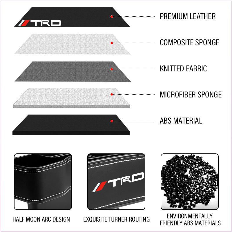 Car Seat Organizer Crevice Storage Box Gap Slit Car Accessories for Toyota Trd GR Camry Highlander Corolla Yaris Chr Auris RAV4