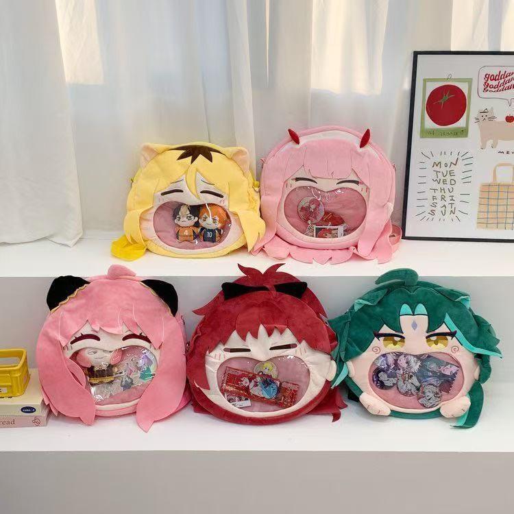 Itabag Hatsune Miku Miękki Pluszowy Plecak Dziewczęcy z Kreskówkową Grafiką Torba Regulowana