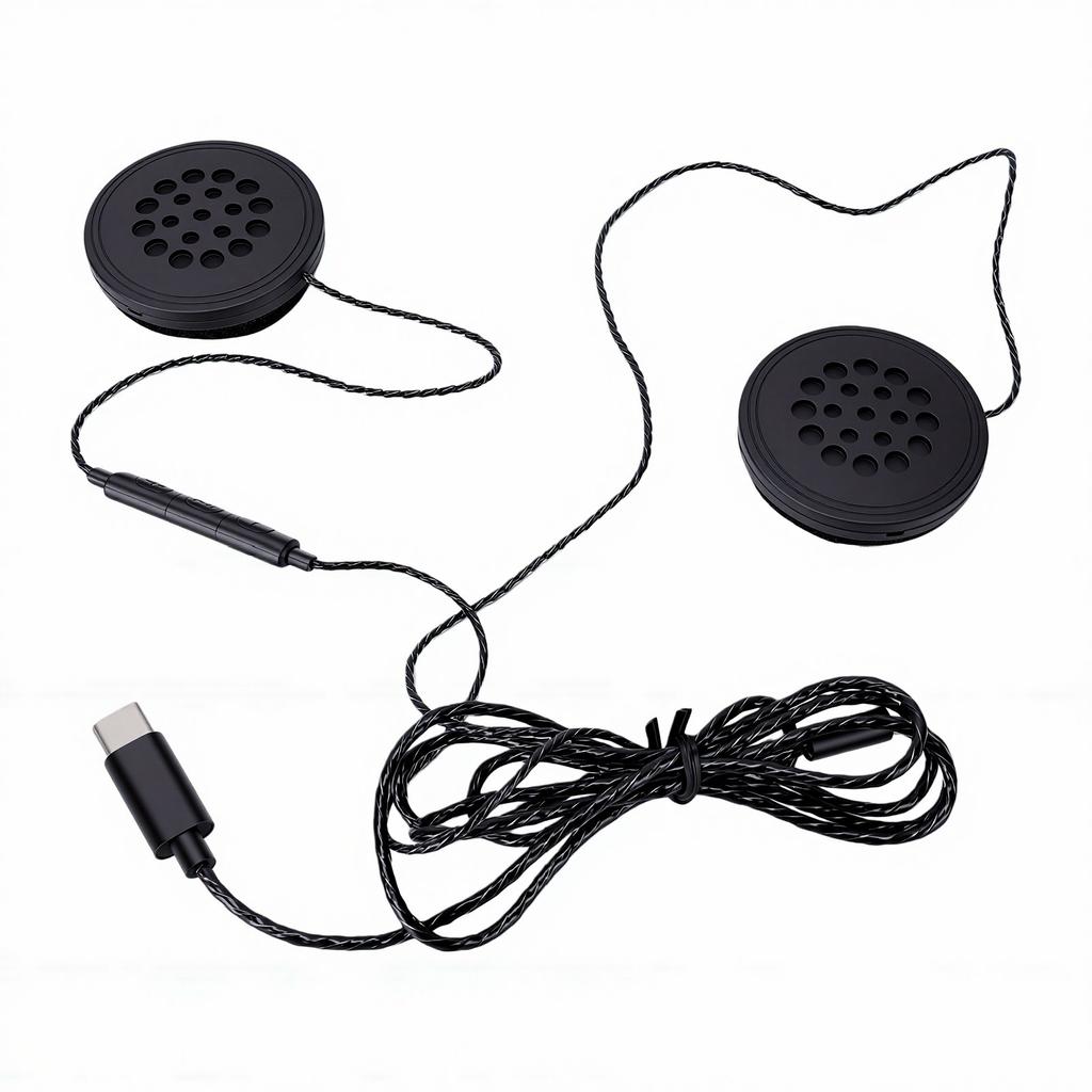 Motorcycle Wired Helmet Headset Hands Free 1.2M Cable Stereo Sound Mic Volume Helmet Earphone
