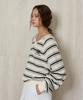 RE RHEE Striped Knit Pullover Cookies And Cream