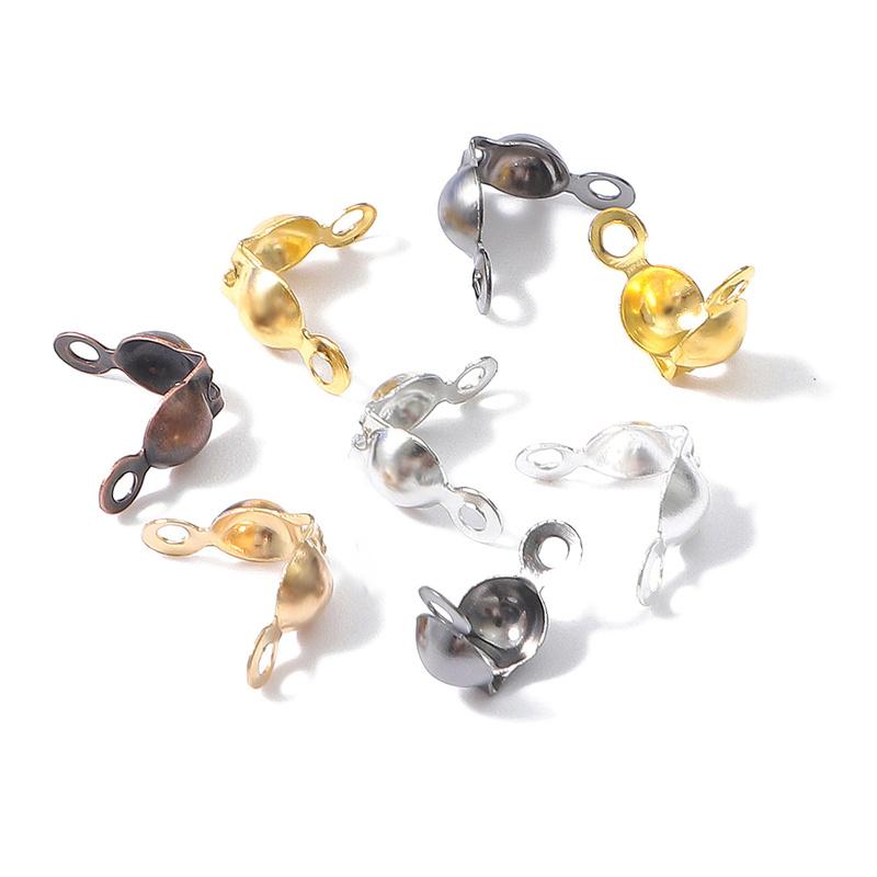 

100 шт./уп. Сплав Подвійна пряжка DIY Аксесуари Подвійна пряжка Браслет Струна Пряжка Маленька квасоля Застібка з подвійним отвором 4x7mm 100pcs/bag