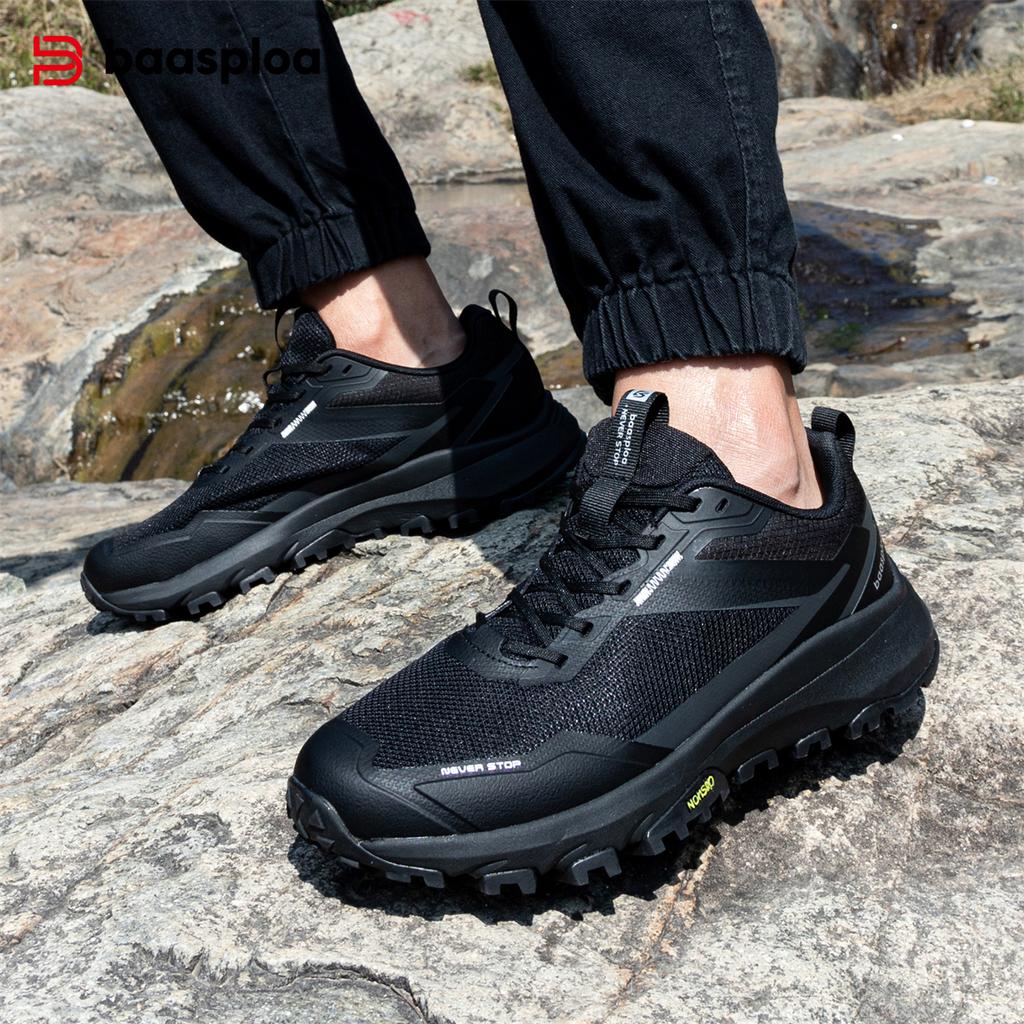 BAASPLOA New Men Hiking Shoes Fashion Light Outdoor Sports Shoes Breathable Anti-Slip Wear-Resistant Men Shoes Brand Men's Outdoor Shoes