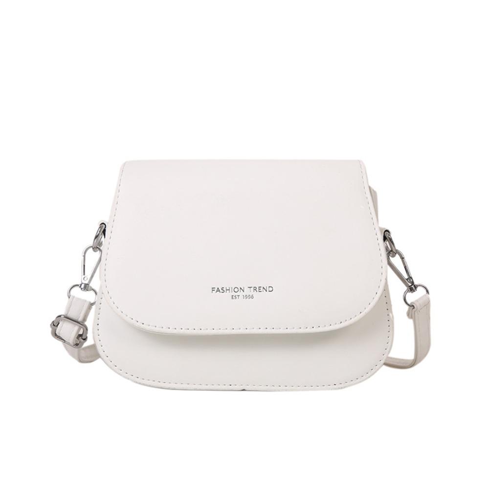 

Однотонная квадратная сумка через плечо из искусственной кожи, дорожная сумка для отдыха, простая женская сумка кроссбоди для покупок белый