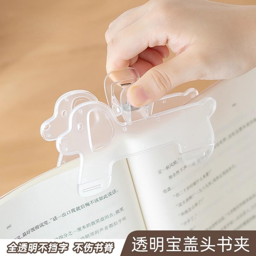 

Cute Dog Cat Plastic Book Clip Reading Clip Kawaii Meow Bookmark Reading Aid Prevent Book Page Turning School Office Stationery