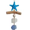 Sea Glass Wooden Nautical Wall Decor Handcrafted Starfish Shells Bathroom Hanging Decoration Beach Coastal Wall Art for Living Room Dining Room