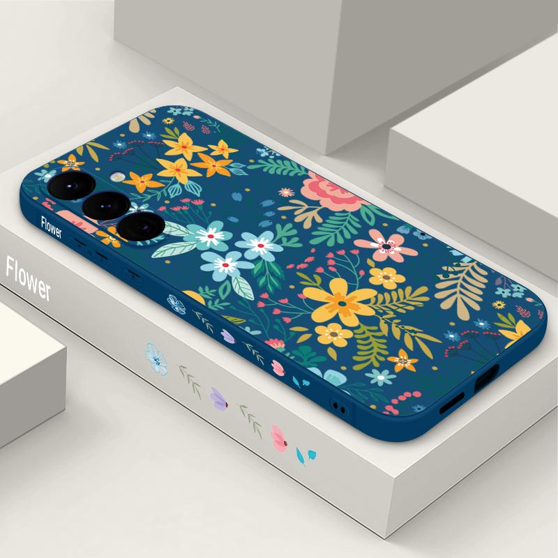 Floral Pattern Case For Samsung Galaxy S26 S25 Ultra S24 S23 S22 Plus S21 FE A15 A16 A17 A35 A36 A54 A55 A56 5G Soft Cover