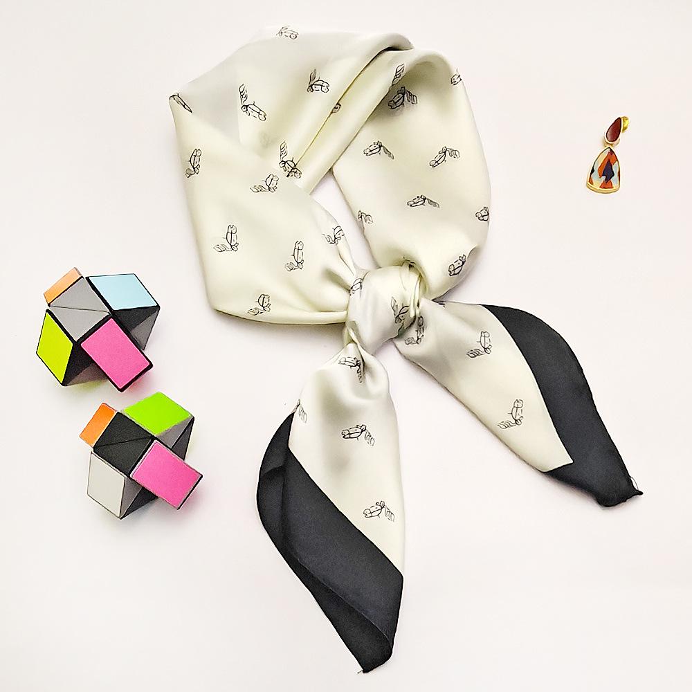 Green Butterfly Women s Silk Square Scarf - Fresh, Versatile, High-Class Satin Accessory 66*66cm