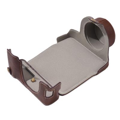 Estuche para cámara portátil, bolso de transporte para cámara de cuero sintético con correa para el hombro de repuesto para