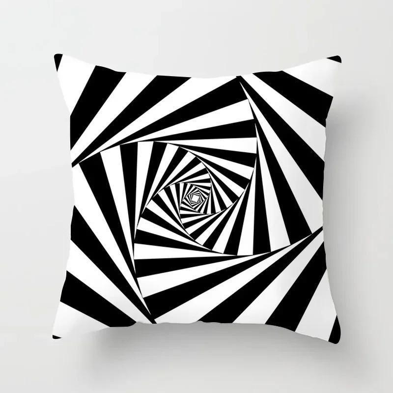 Black line decorative pillowcase living room office ornaments home decoration cushion cover with zipper