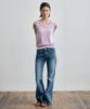 CITTA Center Press Washed Flared Denim Pants_Ctd422(Medium Blue)