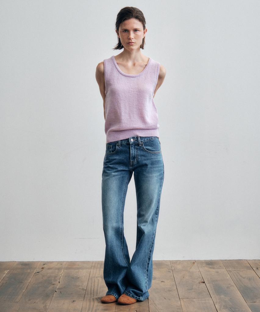 CITTA Center Press Washed Flared Denim Pants_Ctd422(Medium Blue)