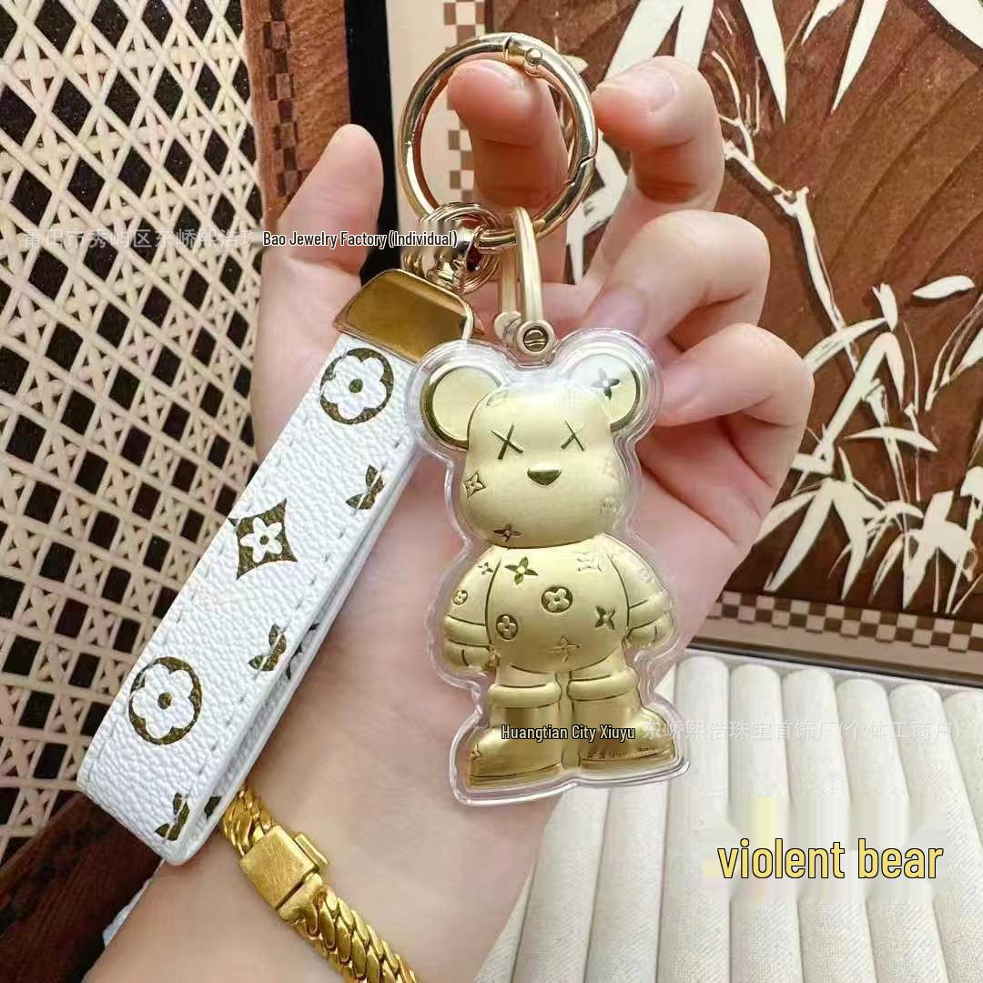 

Gold Cartoon Bear Keychain & Pendant Set Excludes Gold