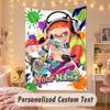 Custom Personalized Tapestry,Splatoon Print Custom Name Text Wall Art Hanging for Bedroom