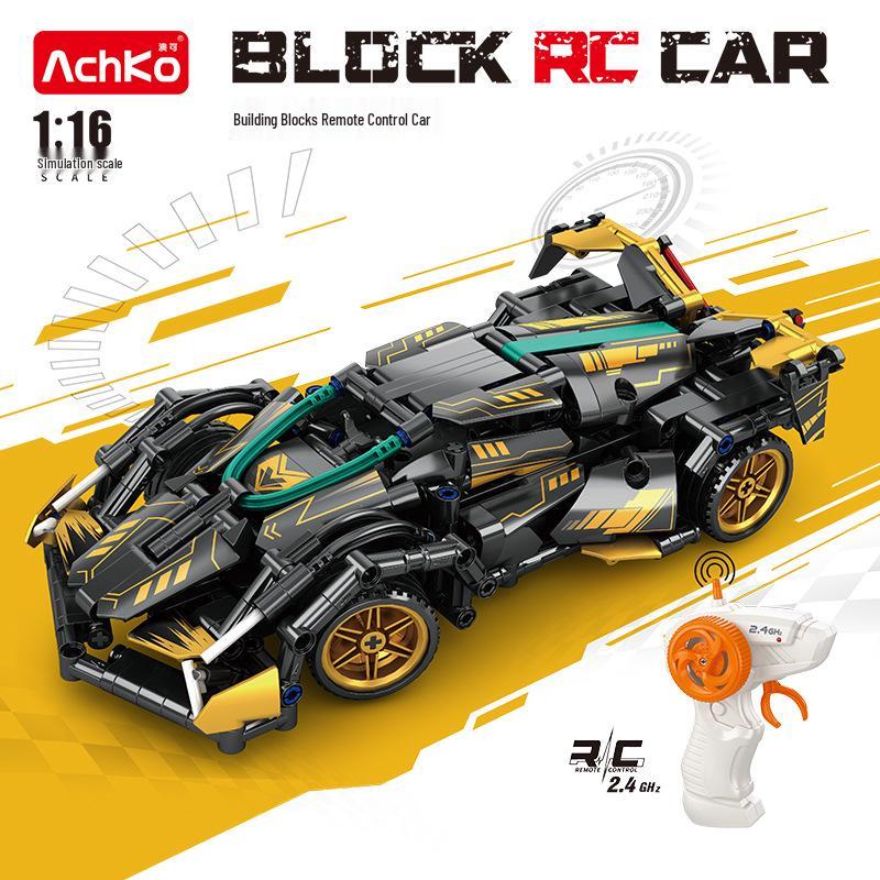 

Aokey Porsche Black Warrior Машина на радиоуправлении Сборные строительные блоки Игрушка для детей