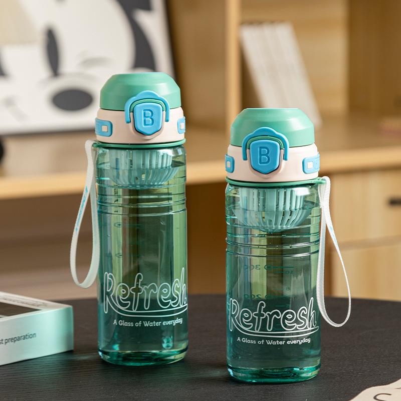 Water bottle trendy sports large-capacity direct drinking water cup boys and girls creative with tea compartment portable sports bouncing cup