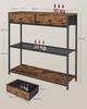 VASAGLE Narrow Console Table with 2 Fabric Drawers, 3-Tier Entryway Sofa Table, 24 x 76 x 80 cm, for Hallway, Living Room, Rustic Brown and Ink Black