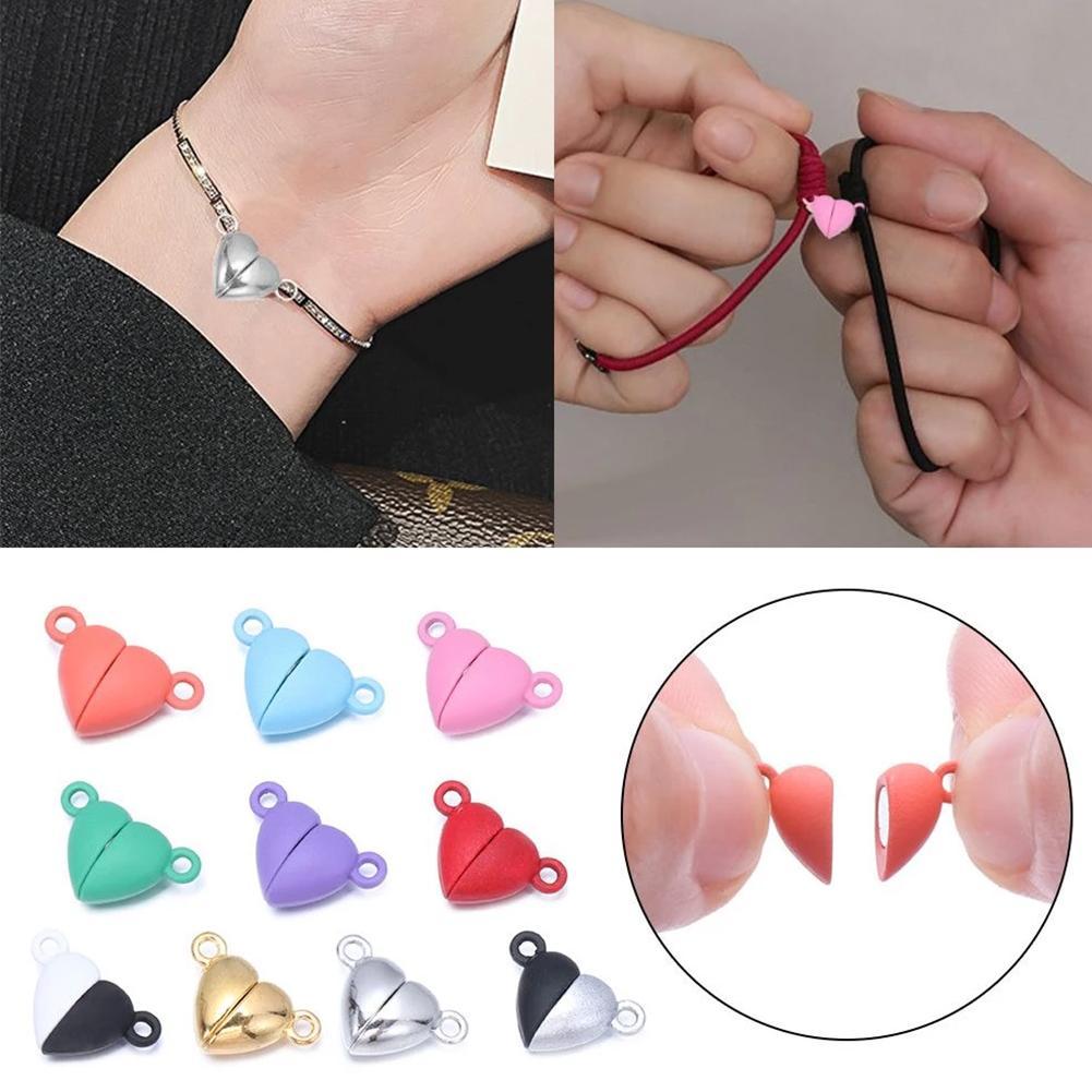 

10 шт., круглые магнитные застежки с сильным сердцем любви, подходят для ювелирных изделий из родия, коннекторы для браслета, для M L2P1