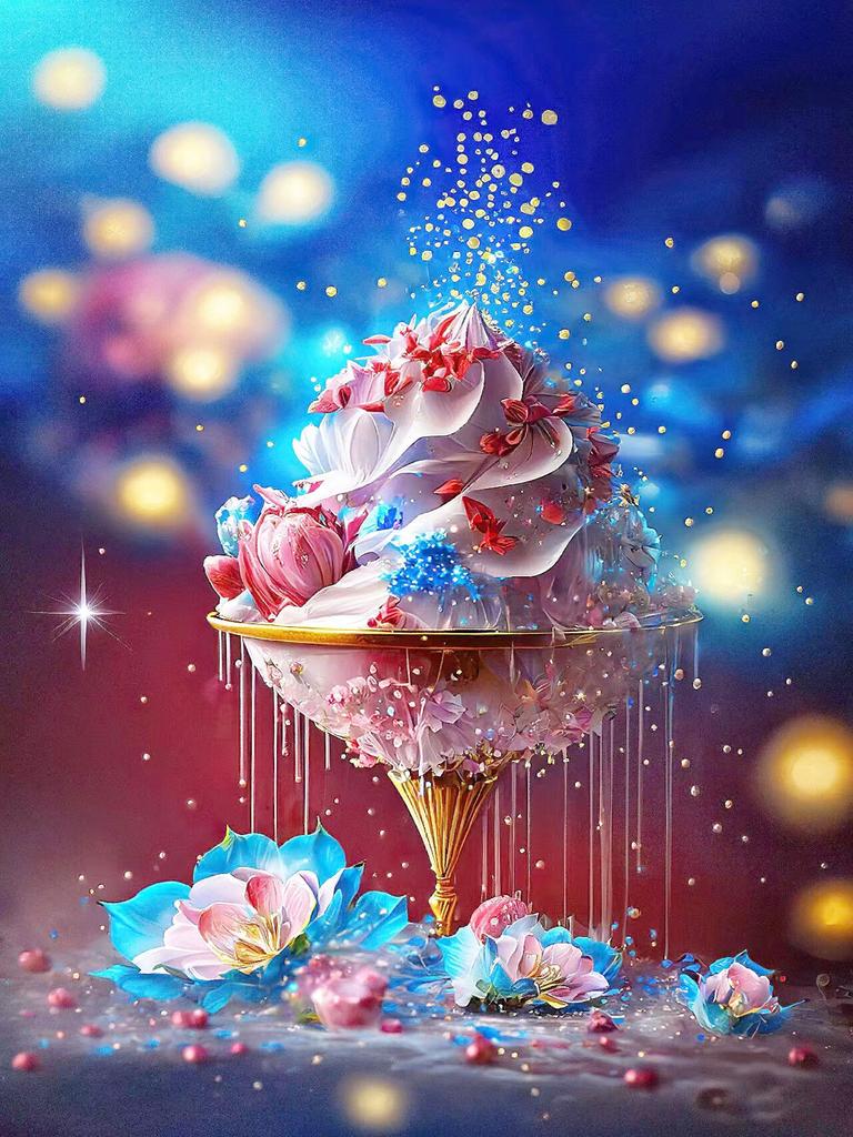 DIY Diamond Embroidery Ice Cream Diamond Mosaic Flower Cross Stitch Set Painting Glass Landscape Wall Decor