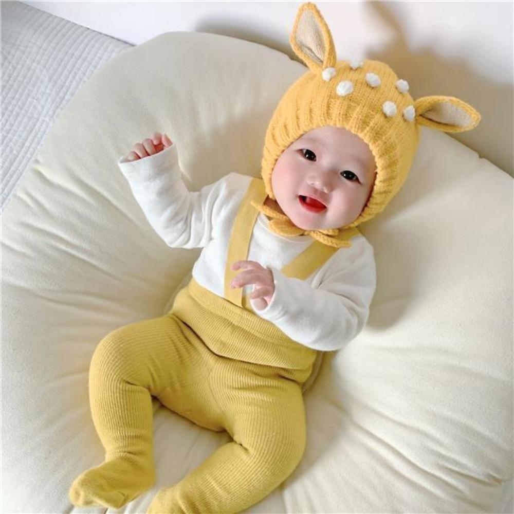 Teplá kojenecká pletená čepice Rozkošná dětská čepice Nové čepice pro miminka Jelenče Batole