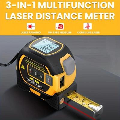 Fita métrica a laser 3 em 1 Fita métrica digital de alta precisão Telêmetro a laser Fita métrica de aço