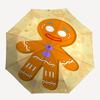 Parapluie de voyage sur le thème du bonhomme en pain d'épice, 8 baleines, ouverture et fermeture automatiques, design pliable portable, parapluie compact et élégant adapté