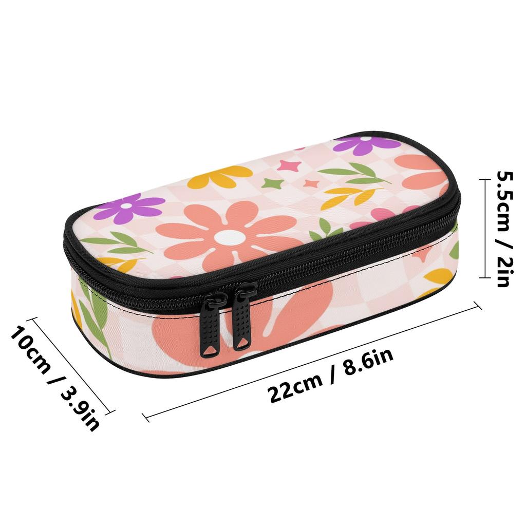 Pencil Case 300D Polyester Multi Compartment Smooth Zipper with Main Compartment Mesh Pocket and Pen Slots for Daily School Use