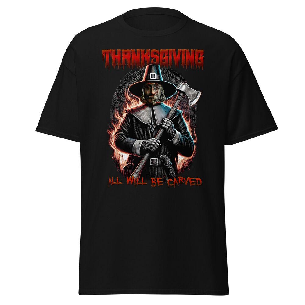 

All will be carved: Thanksgiving T-Shirt - John Carver s Night Edition 4XL