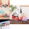 Adorable Resin Car Decorations Lucky Wealth God Figures Cartoon Style Stress Reliever