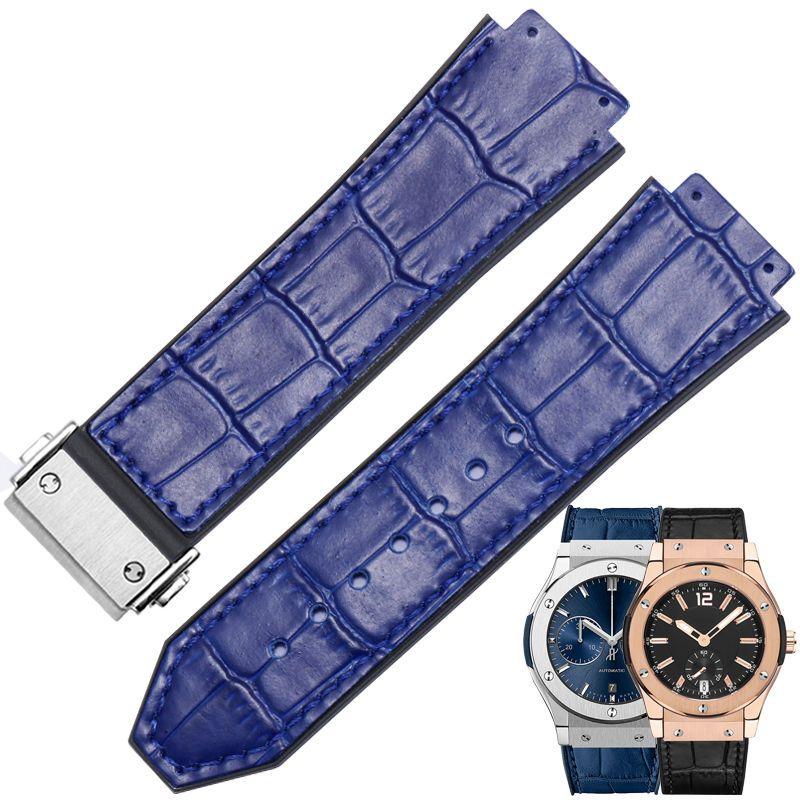 

Ремінець для HUBLOT BIG BANG 25*19мм Натуральна шкіра Водонепроникний Чоловічий Ремінець для годинника Ланцюжок Годинниковий Гумовий Браслет Наручний браслет 25-19mm