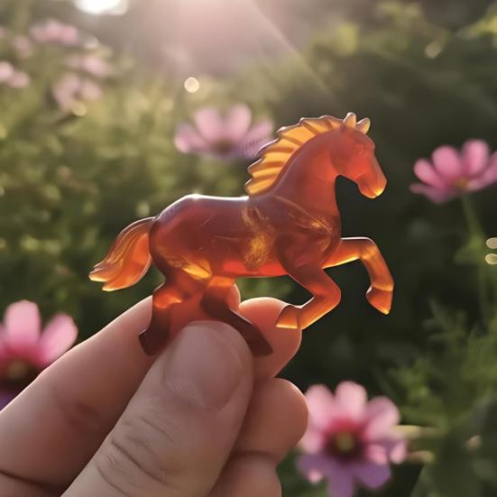 Liten Häst Fickkram Lycklig Akrylhästfigur med Kort 2026 Hästens År Meningsfull Gåva till Vänner