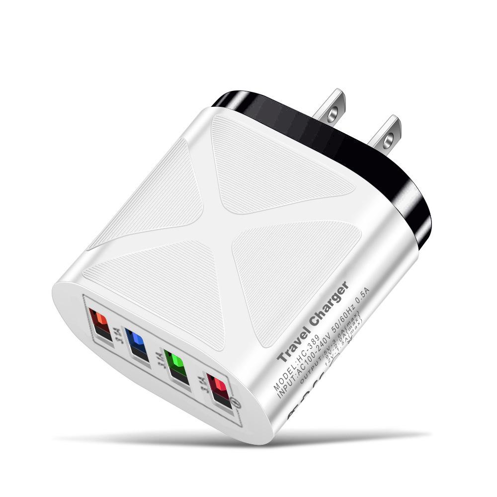4-Port USB Travel Charger 5V/2.4A Fast Charge - AU/EU/UK/US Compatibility