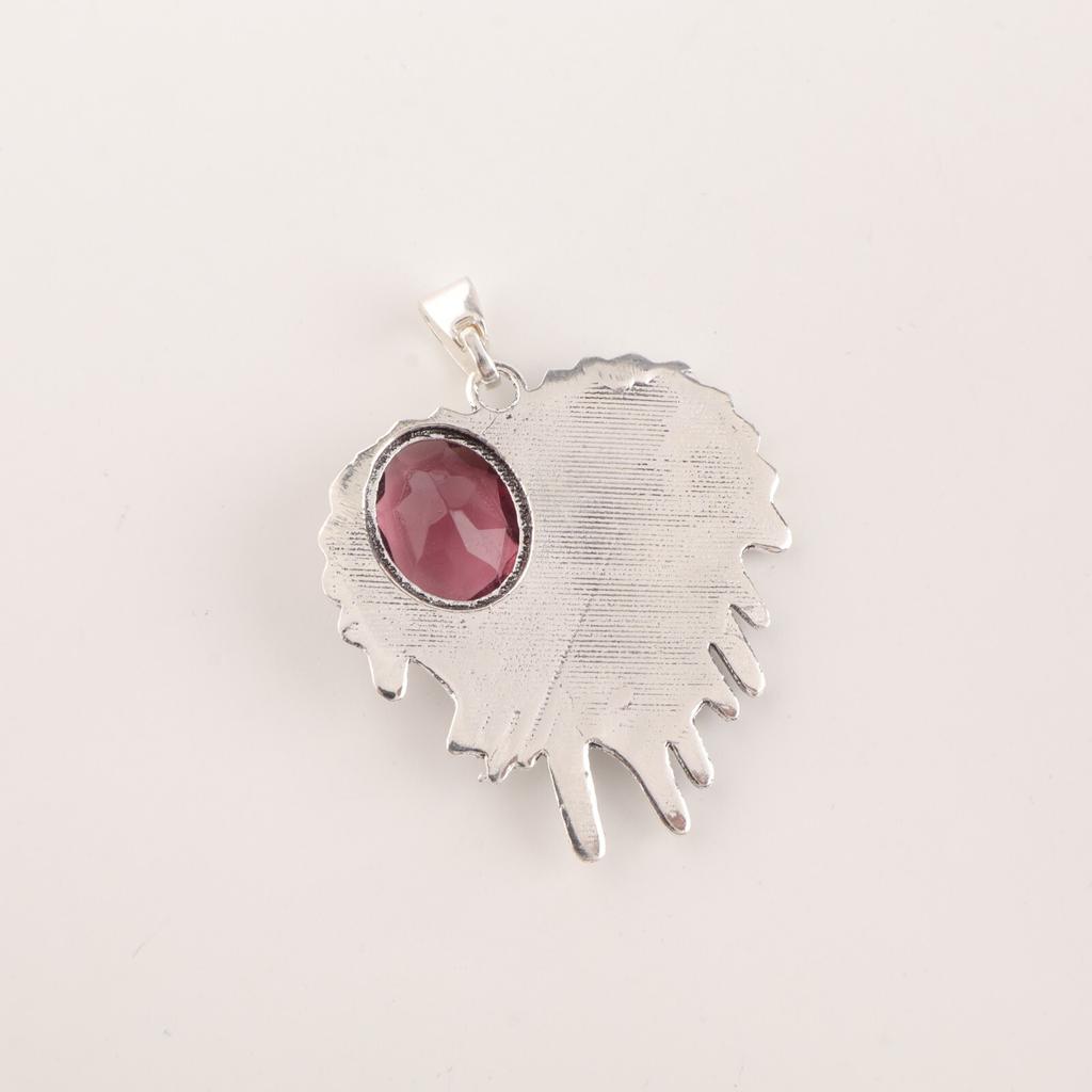 Rhodolith Edelstein 925 Sterlingsilber Handgefertigt Hochzeitsanhänger 1,49" Zum Geschenk CP-28-14