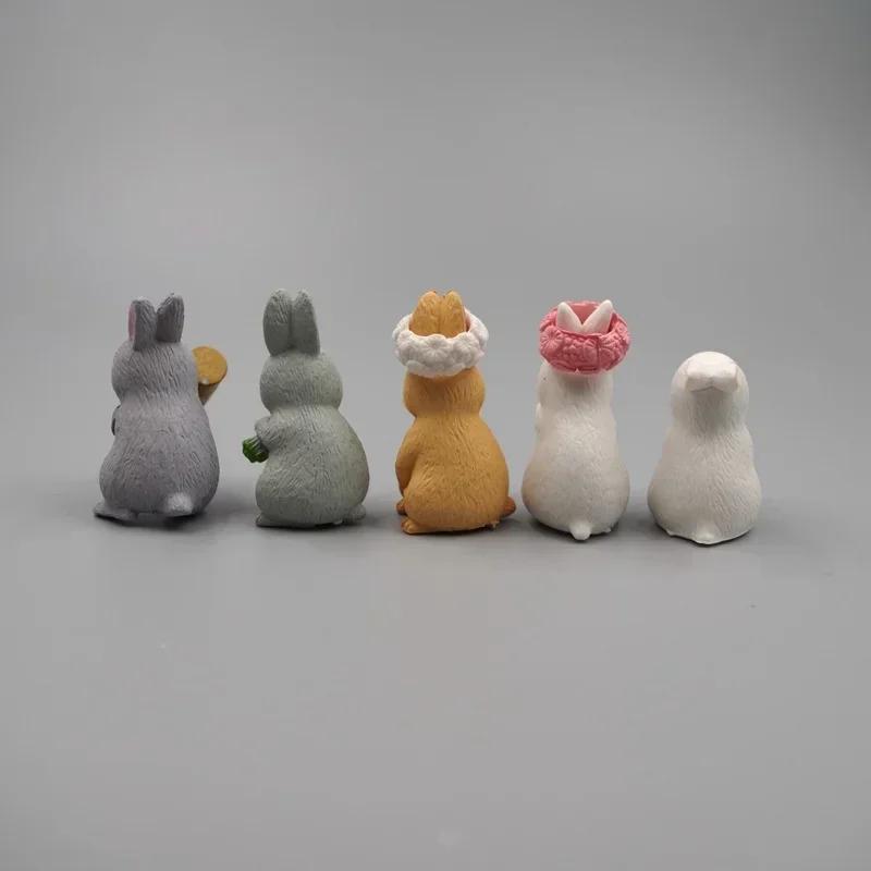 12Pcs Cute Mini Rabbit Animal Figurine Garden Desk Decoration Crafts In the Living Room The Decoration Is Beautiful and Generous
