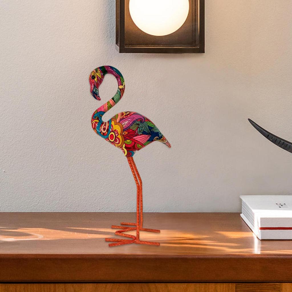 Resin Figurines Bird Sculptures Decorative Modern Art Backyard Flamingo Garden