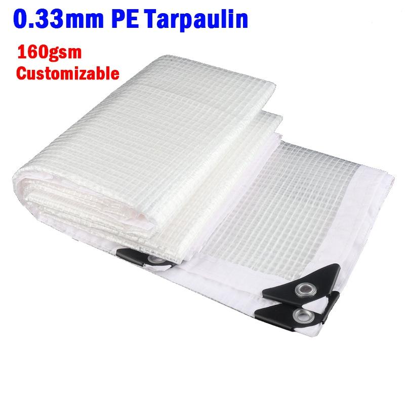 0,33MM Transparente PE-Plane Gartenpflanzen-Schutzhaus Warmhalten Gitter Regendichtes Tuch Balkonfenster Regenschutz Wasserdichte Markise