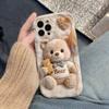 Cute Cookie Teddy Bear Pattern Silicone Phone Case For iPhone 17 Pro Max 16 15 14 13 12 11 XS X XR 14 15 Plus 16E 17 Air Cover
