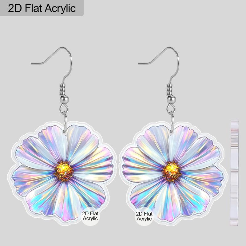 

Плоские акриловые серьги-подвески в виде милых сверкающих цветов 2D, Идеальный праздничный подарок для женщин, Декоративные украшения для праздничной вечеринки