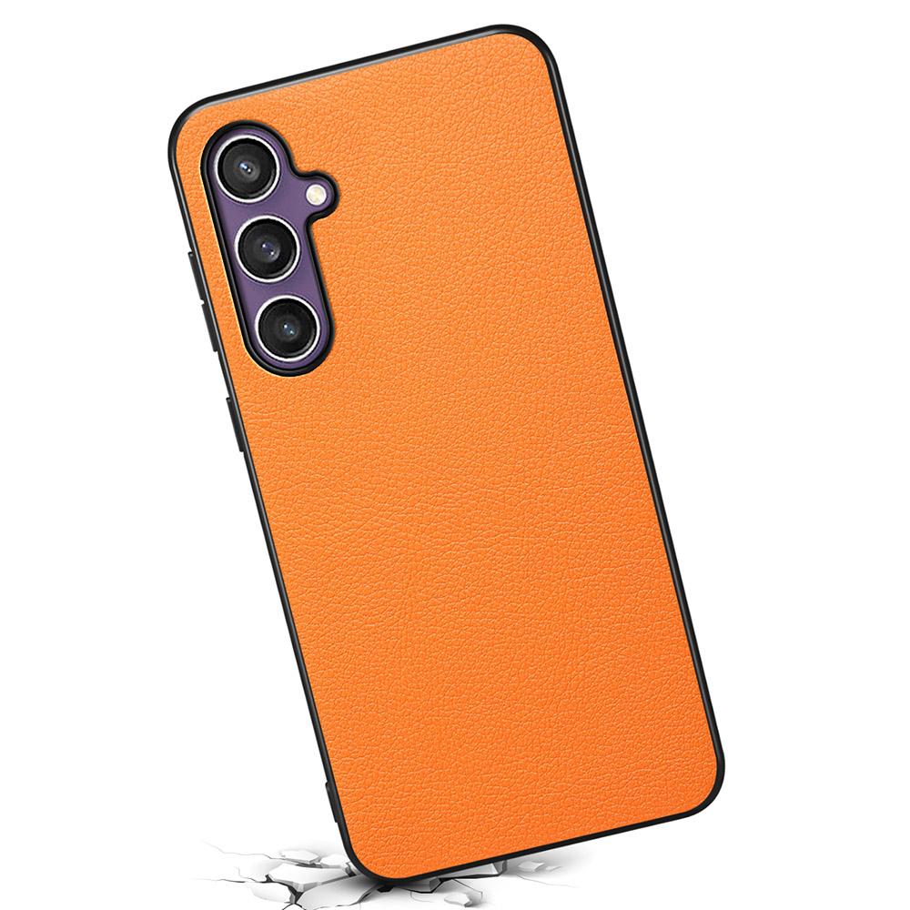 For Samsung Galaxy S25 Case Calf Texture Leather + PC + TPU Phone Cover
