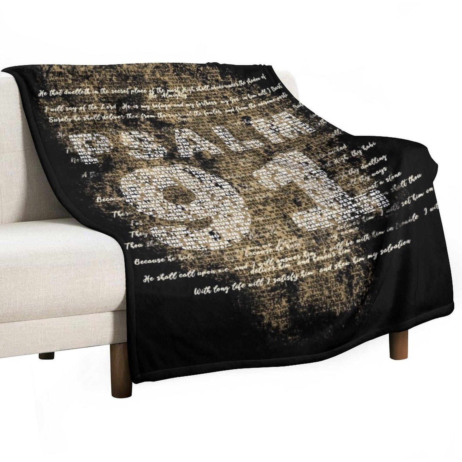 Psalm 91 Throw Blanket Bed Fashionable Thermals For Travel sofa bed Flannel Blankets 30x40in