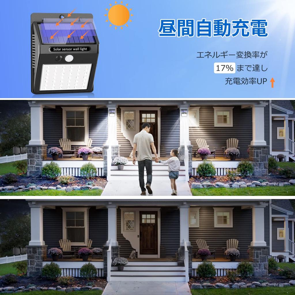 [Versione ad Alta Luminosità 2023, 2200mAh, Luce a Lunga Durata 10 Ore] Luce Solare con Sensore, chortau, 42 LED, Impermeabile IP6, Sensore di Movimento, Sicurezza
