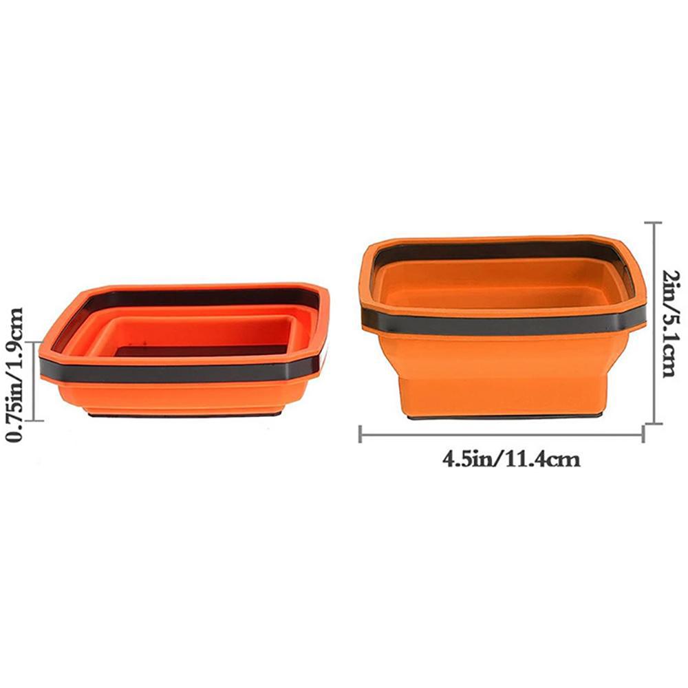 

Foldable Silicone Parts Screw Tray,Single-sided Magnetic Silicone Tool Tray Storage Organizer for Screws,Bolts,Nuts,Metal Parts оранжевый